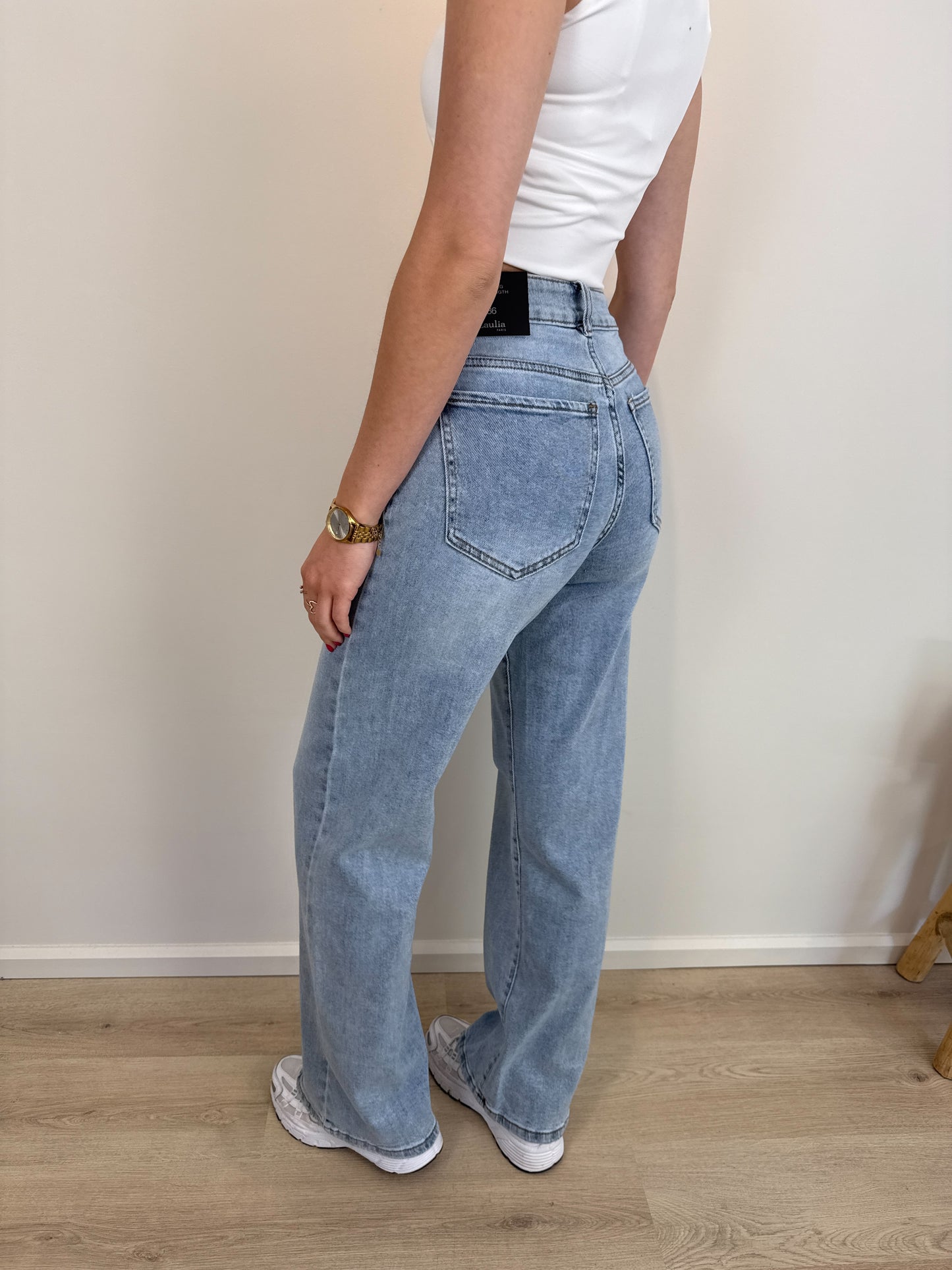 Mid waist - wide leg - stretch jeans