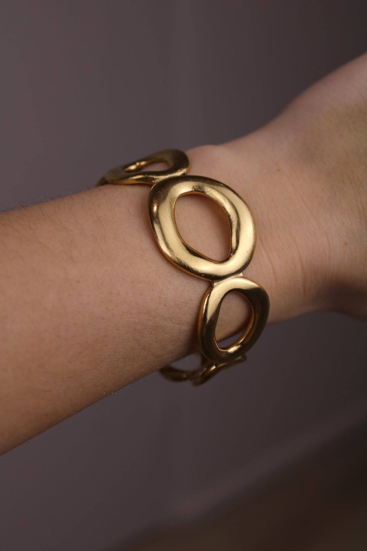 Ovale bangle armband - goud