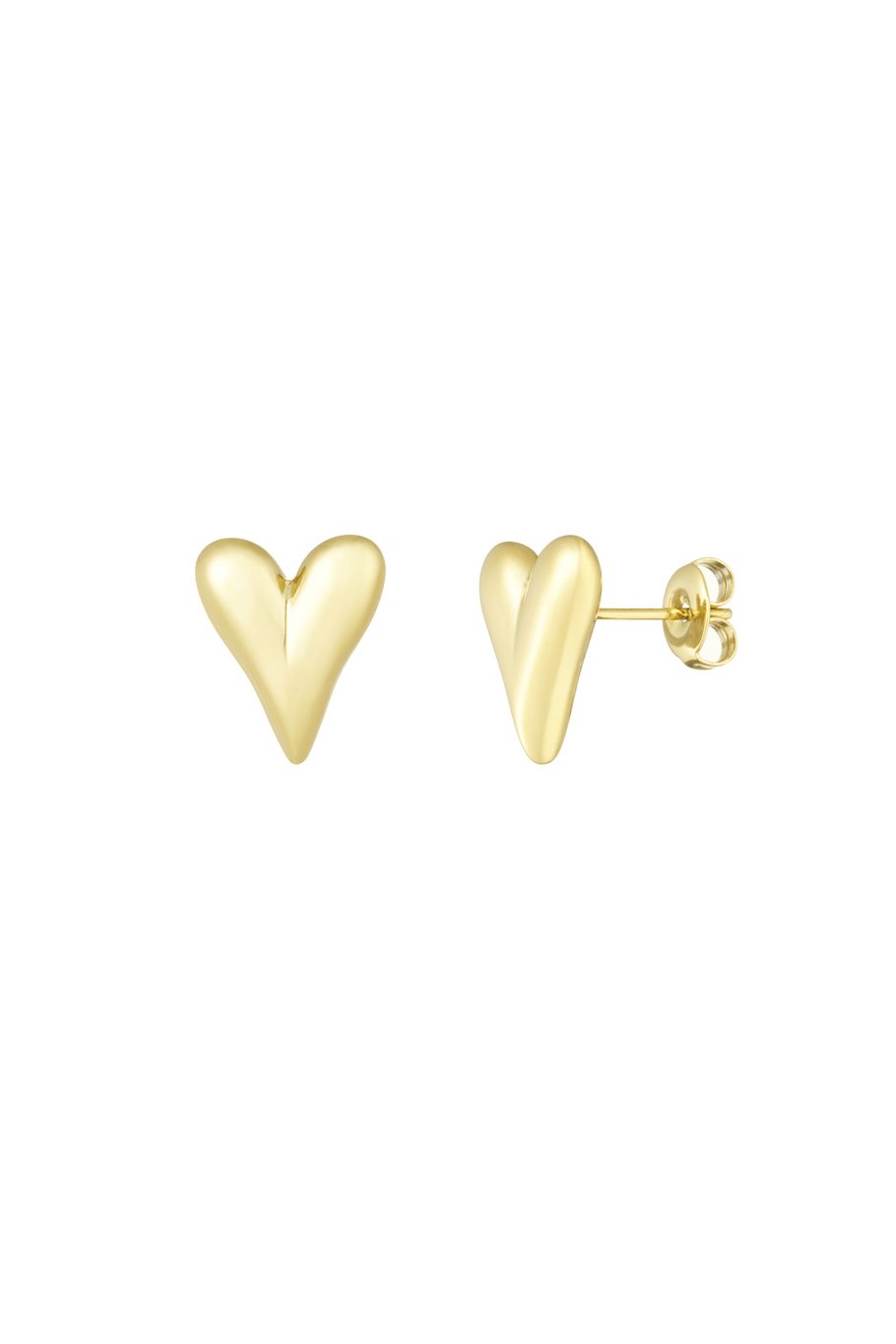 Hart knopjes oorbellen - goud