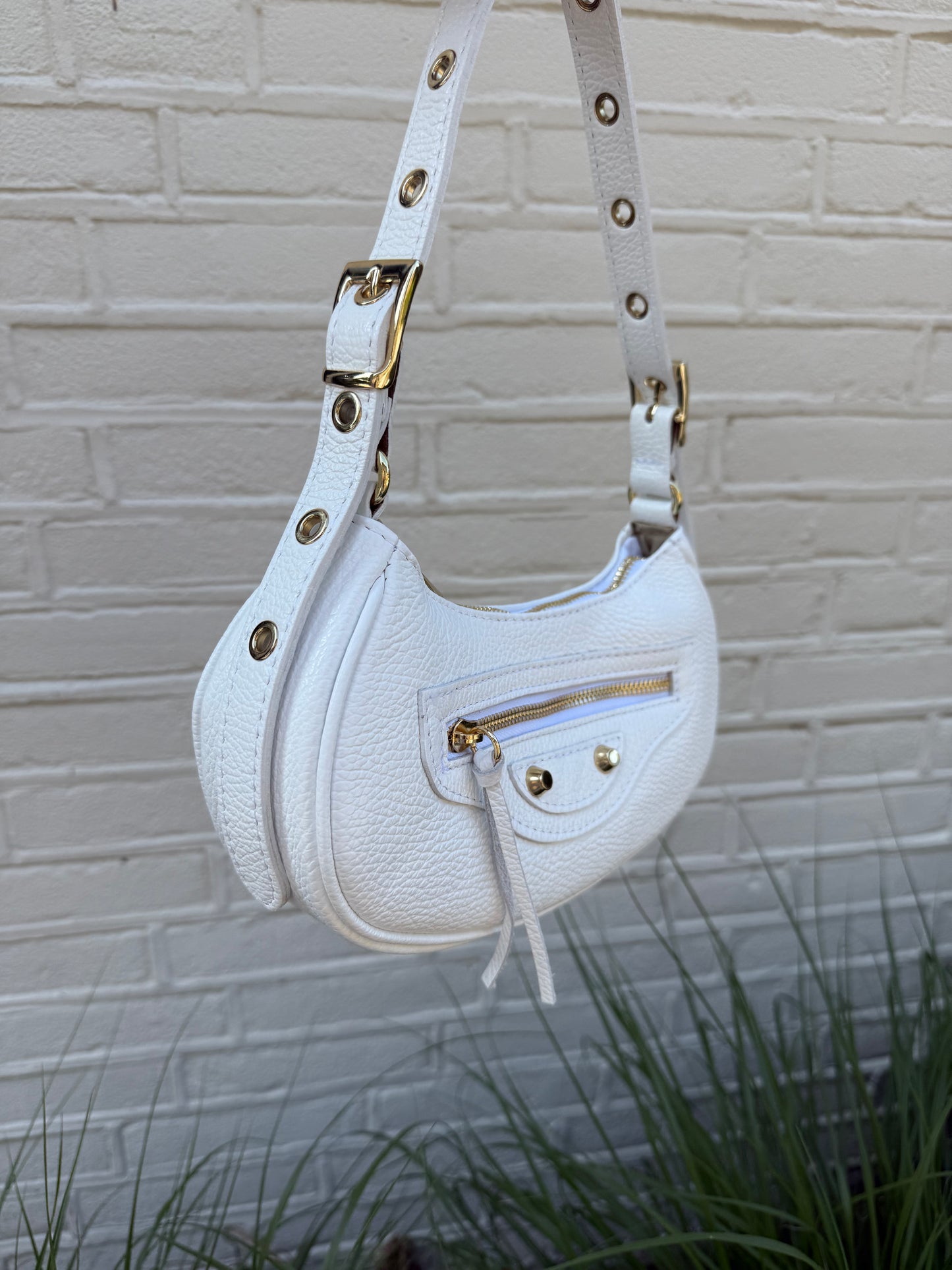 Leren tas Britt - wit