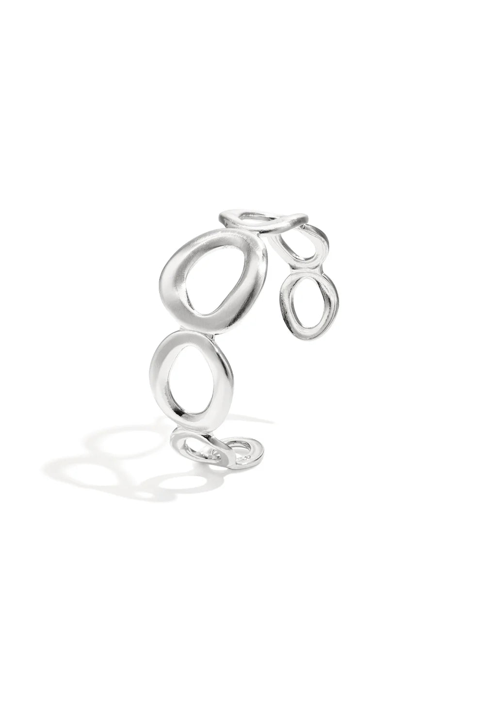 Ovale bangle armband - zilver