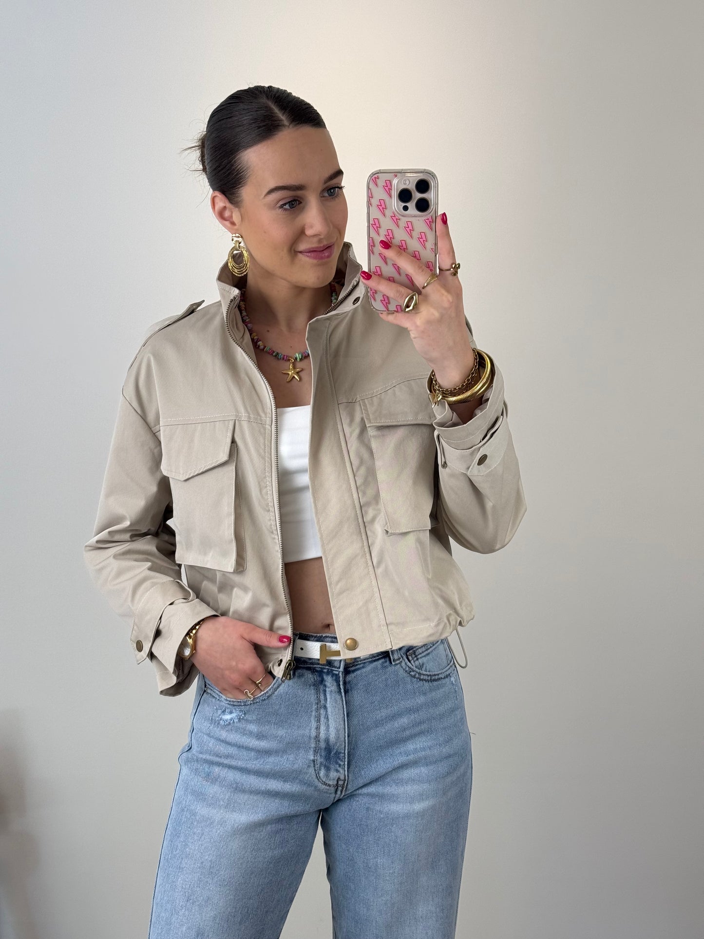 Bomber jas - beige