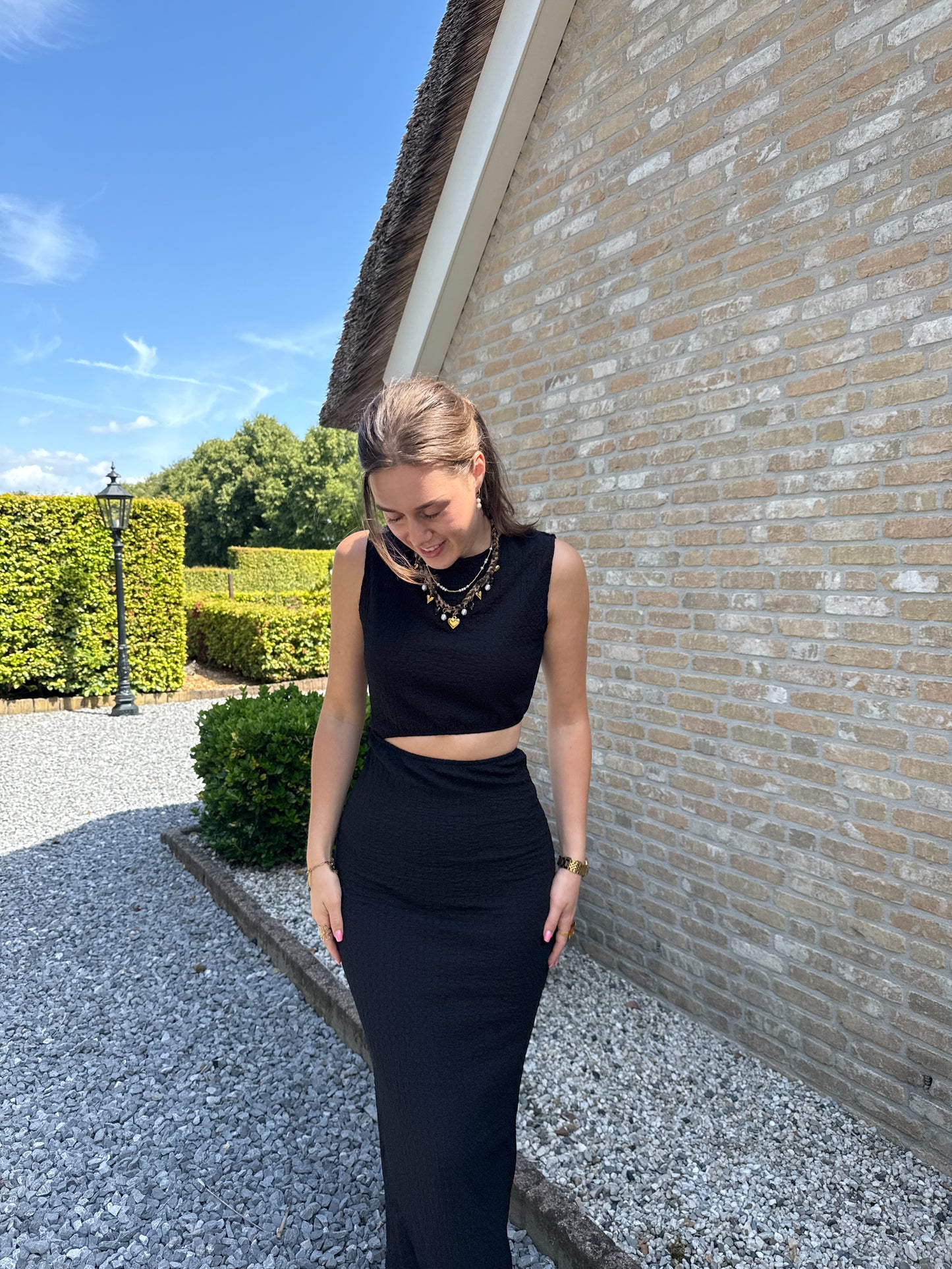 Jurk met cut out - zwart