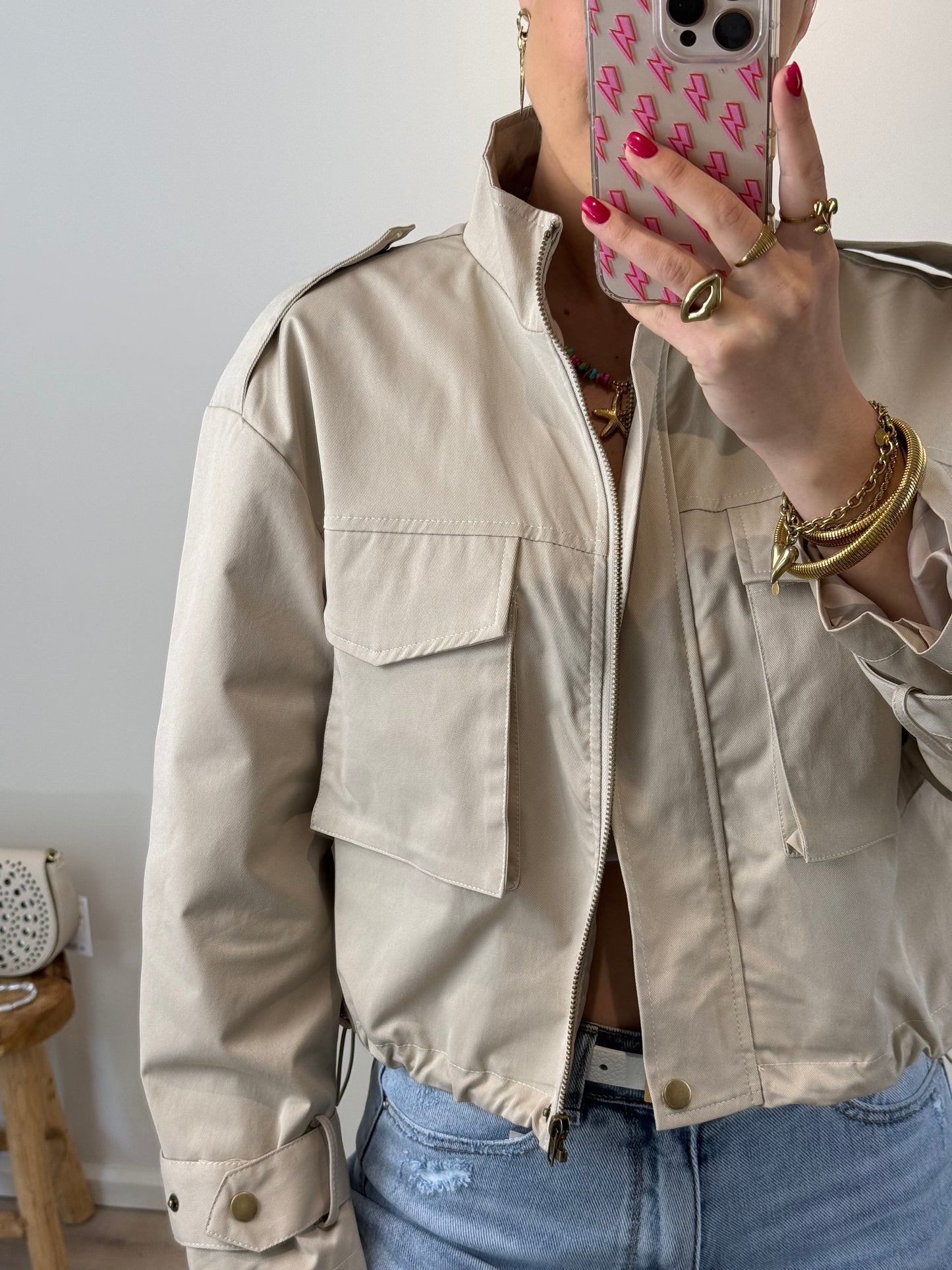 Bomber jas - beige