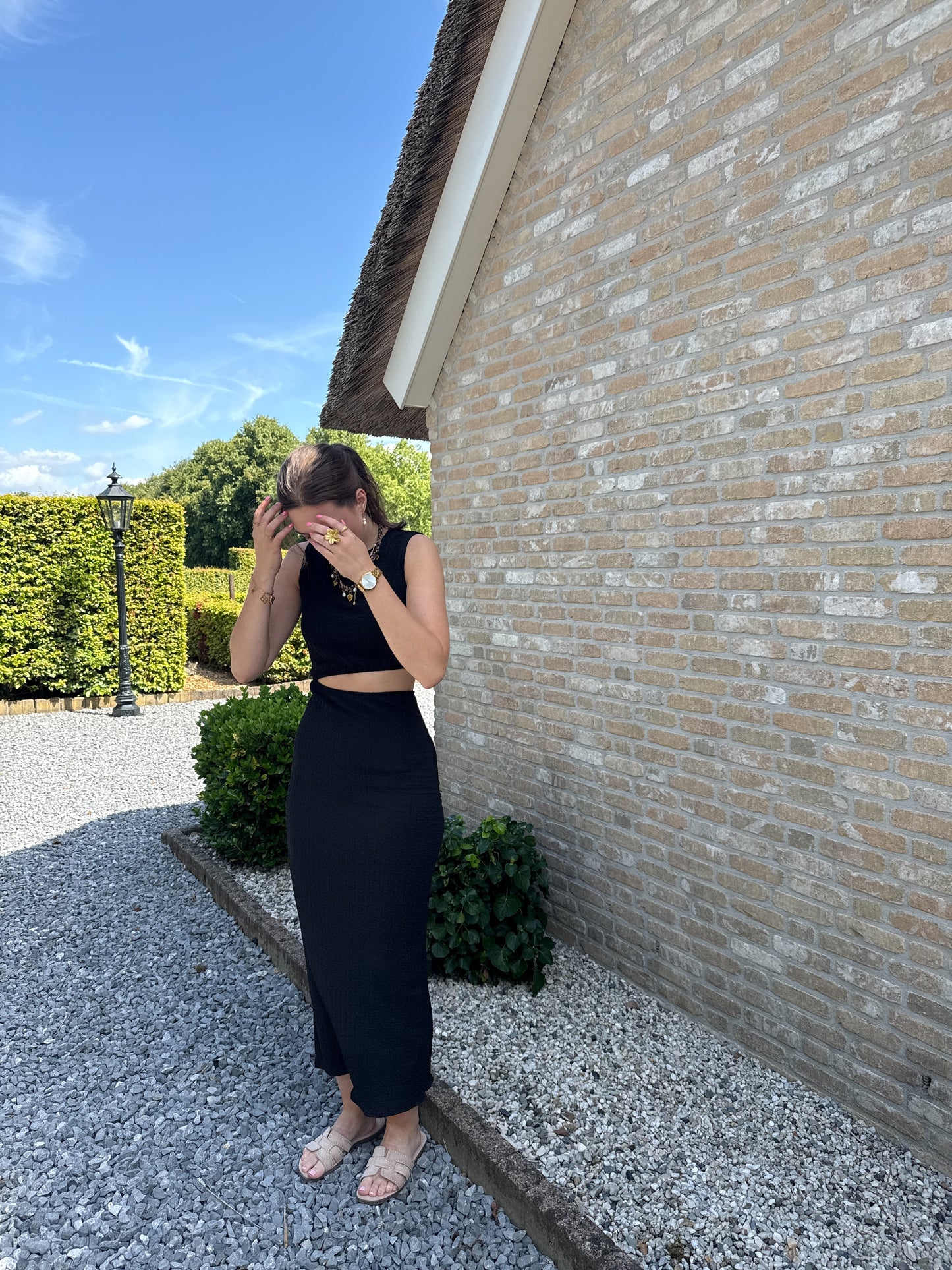 Jurk met cut out - zwart