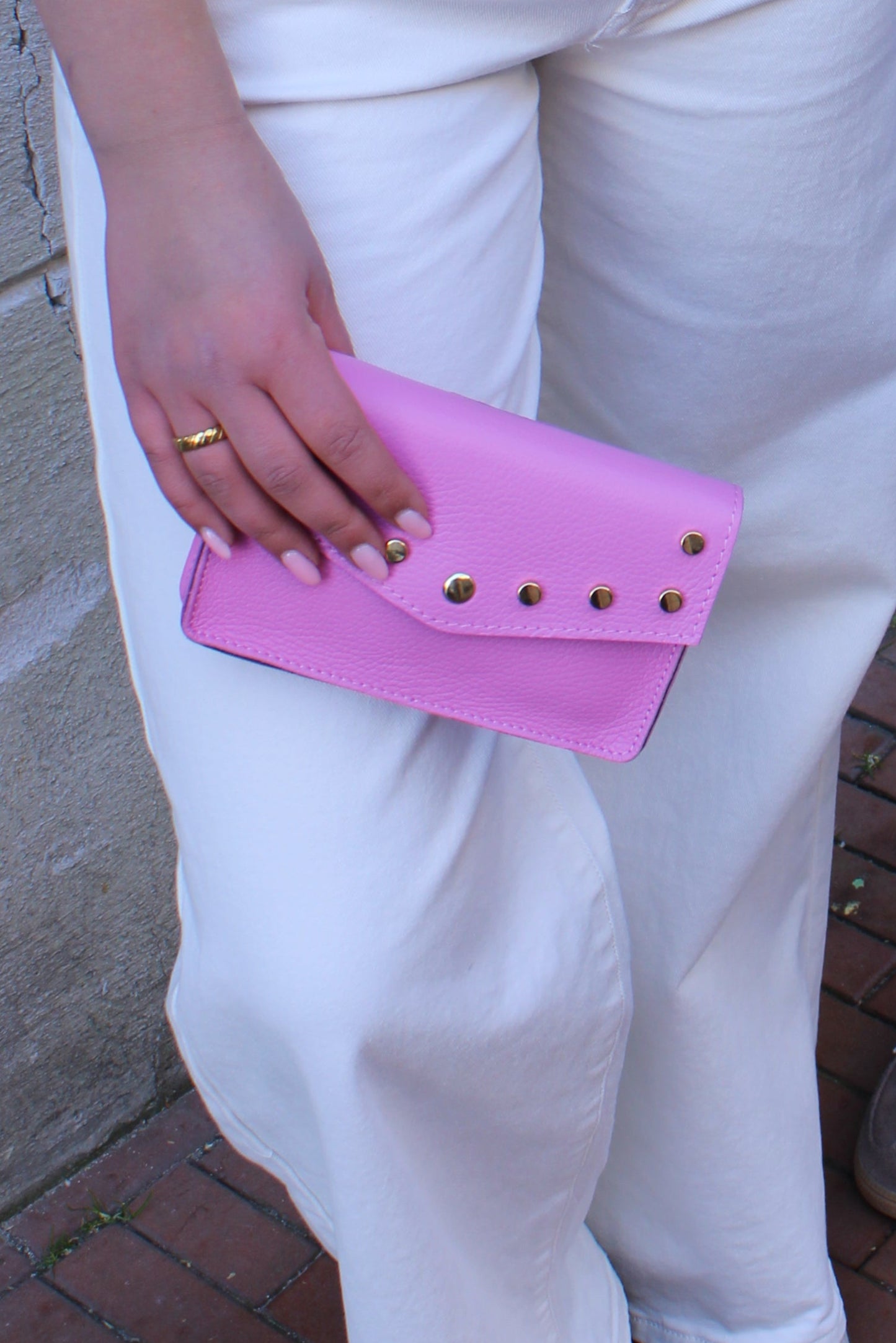 Leren tas Laura | Roze