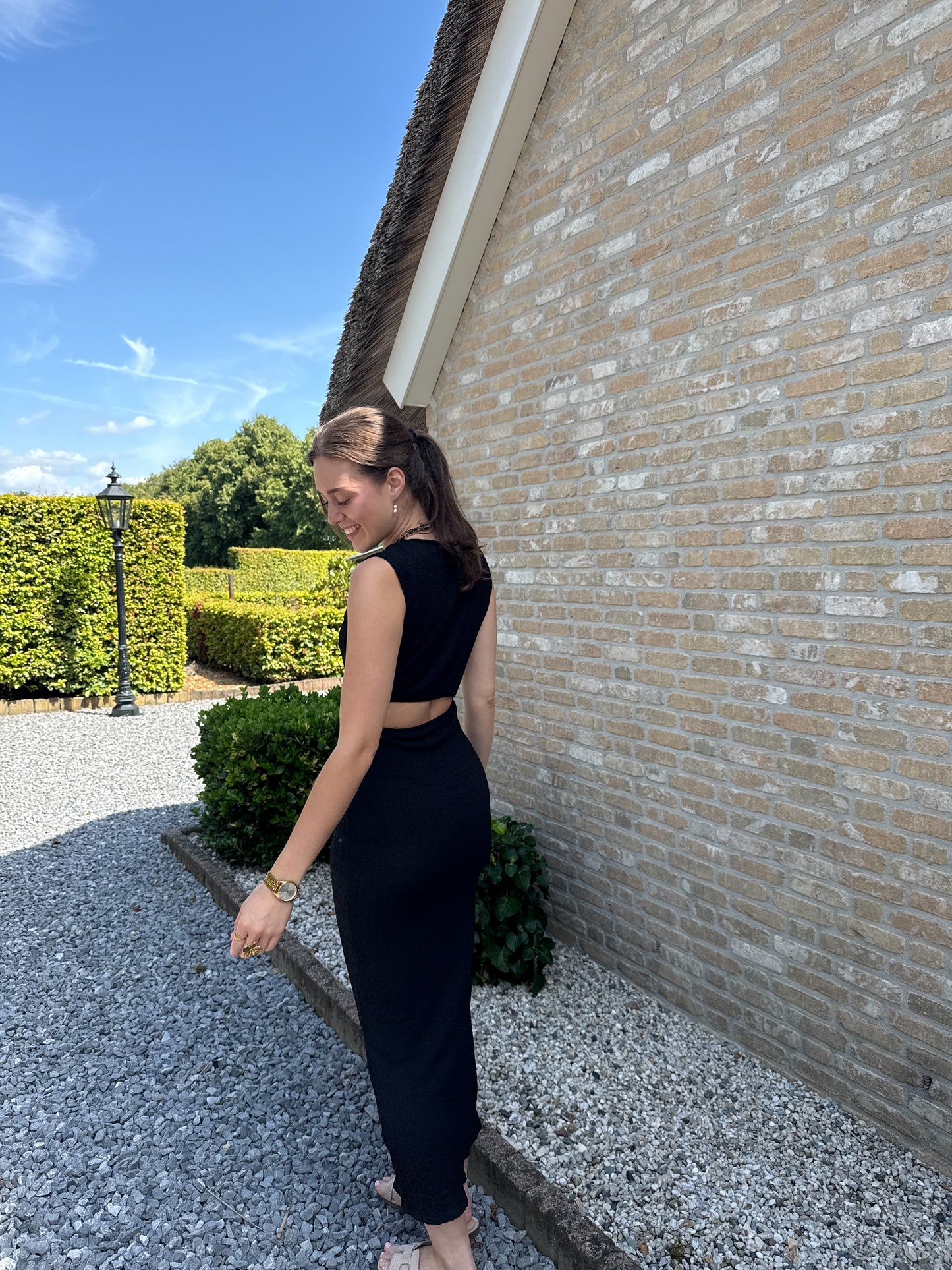 Jurk met cut out - zwart