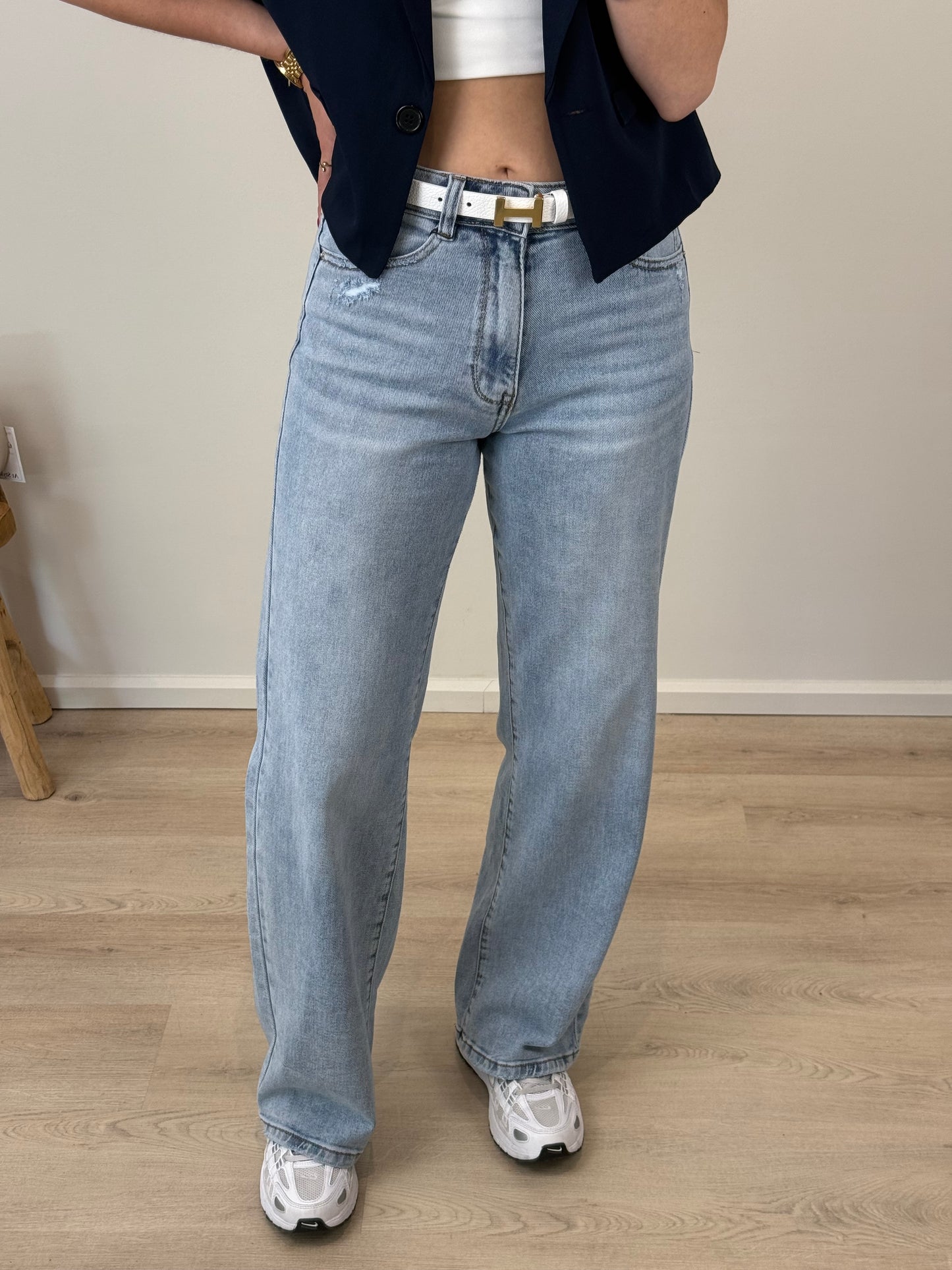 Mid waist - wide leg - stretch jeans