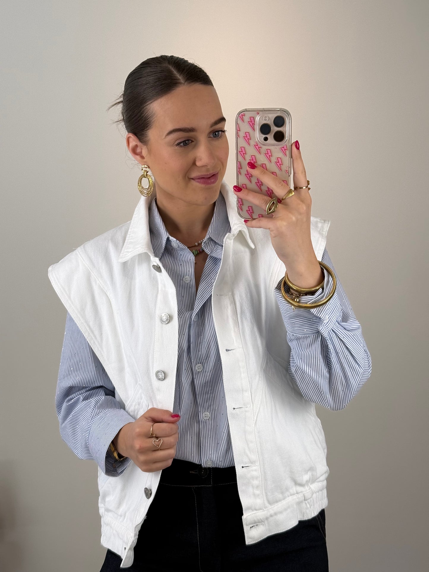 Spijker gilet - wit