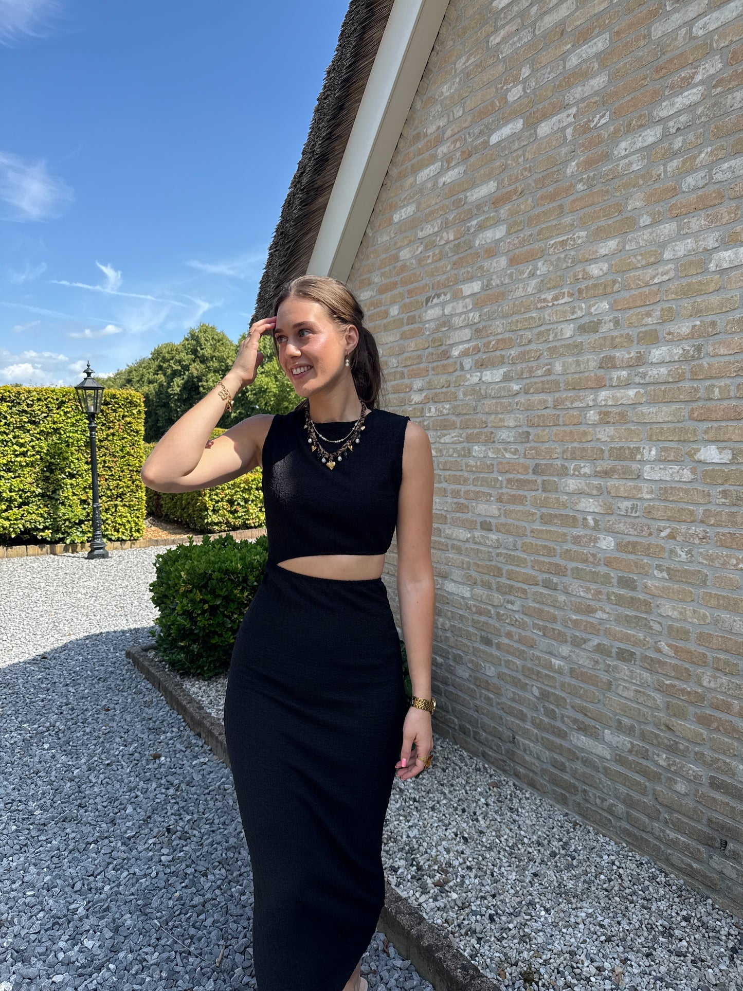 Jurk met cut out - zwart