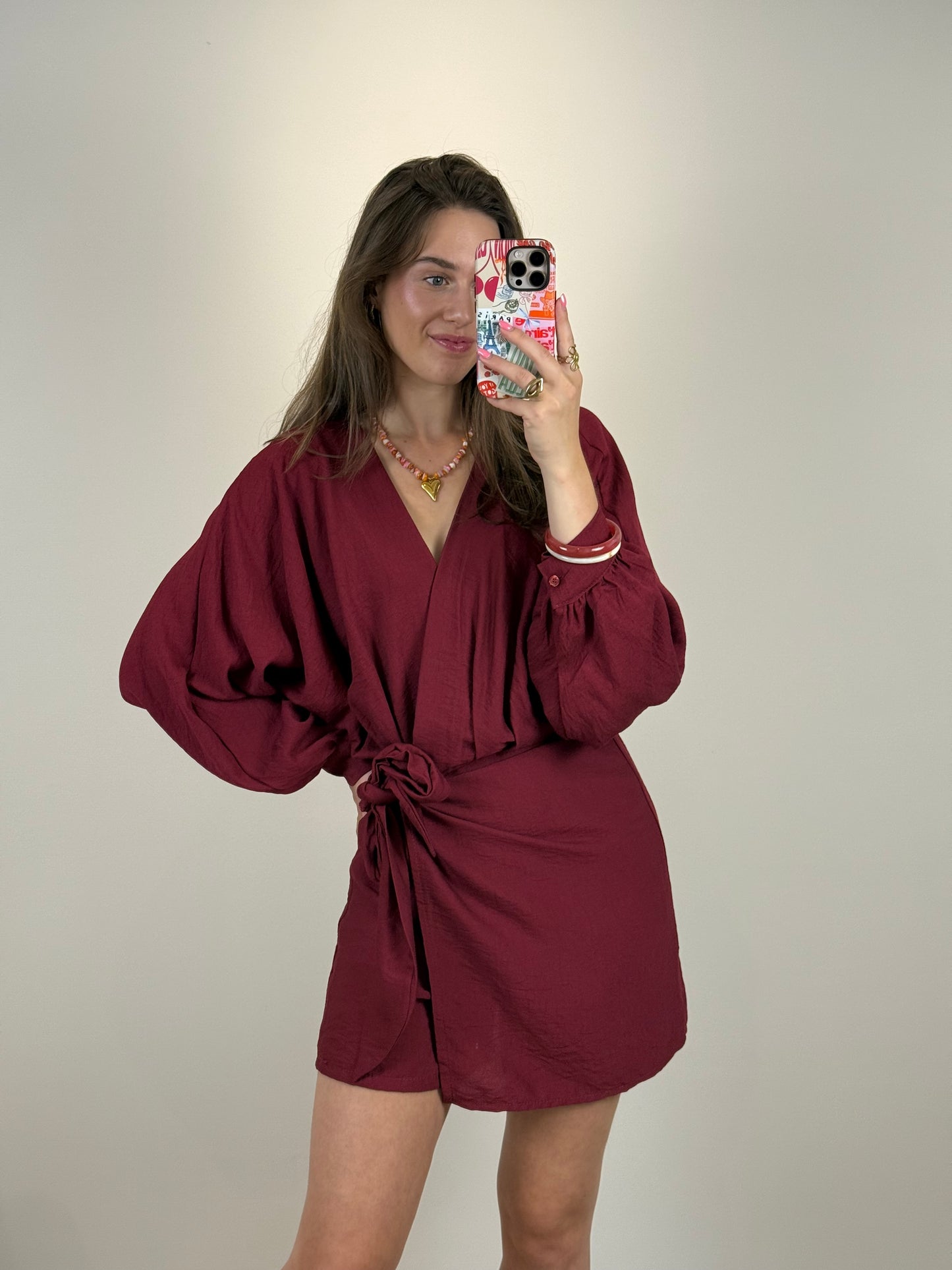 Overslag playsuit - bordeaux