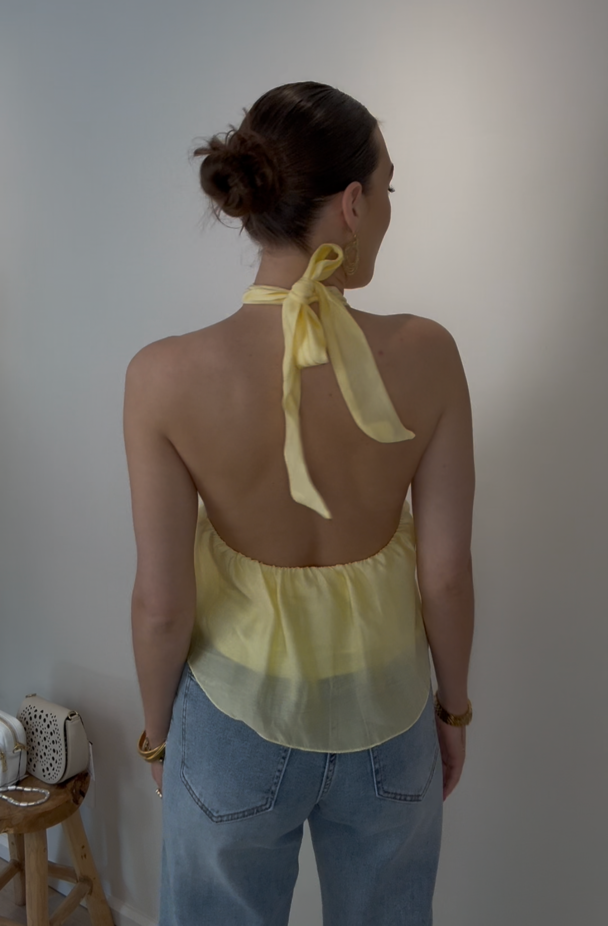 Halter top - geel