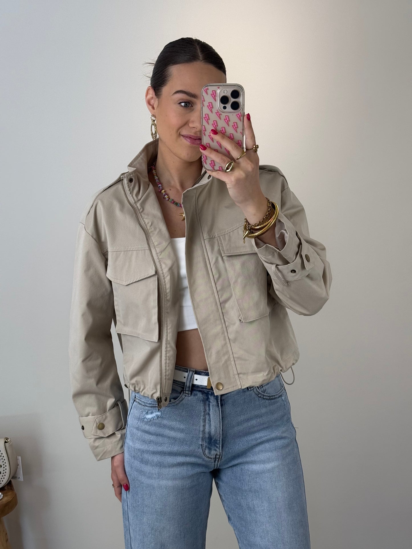 Bomber jas - beige