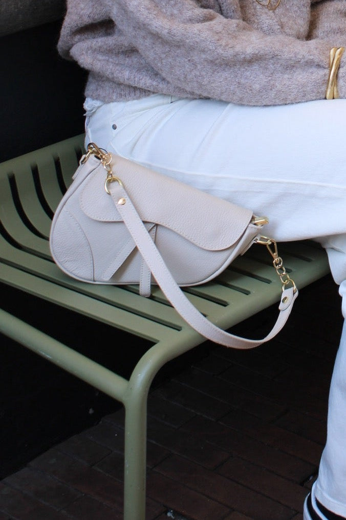 Leren tas Gigi | Ecru