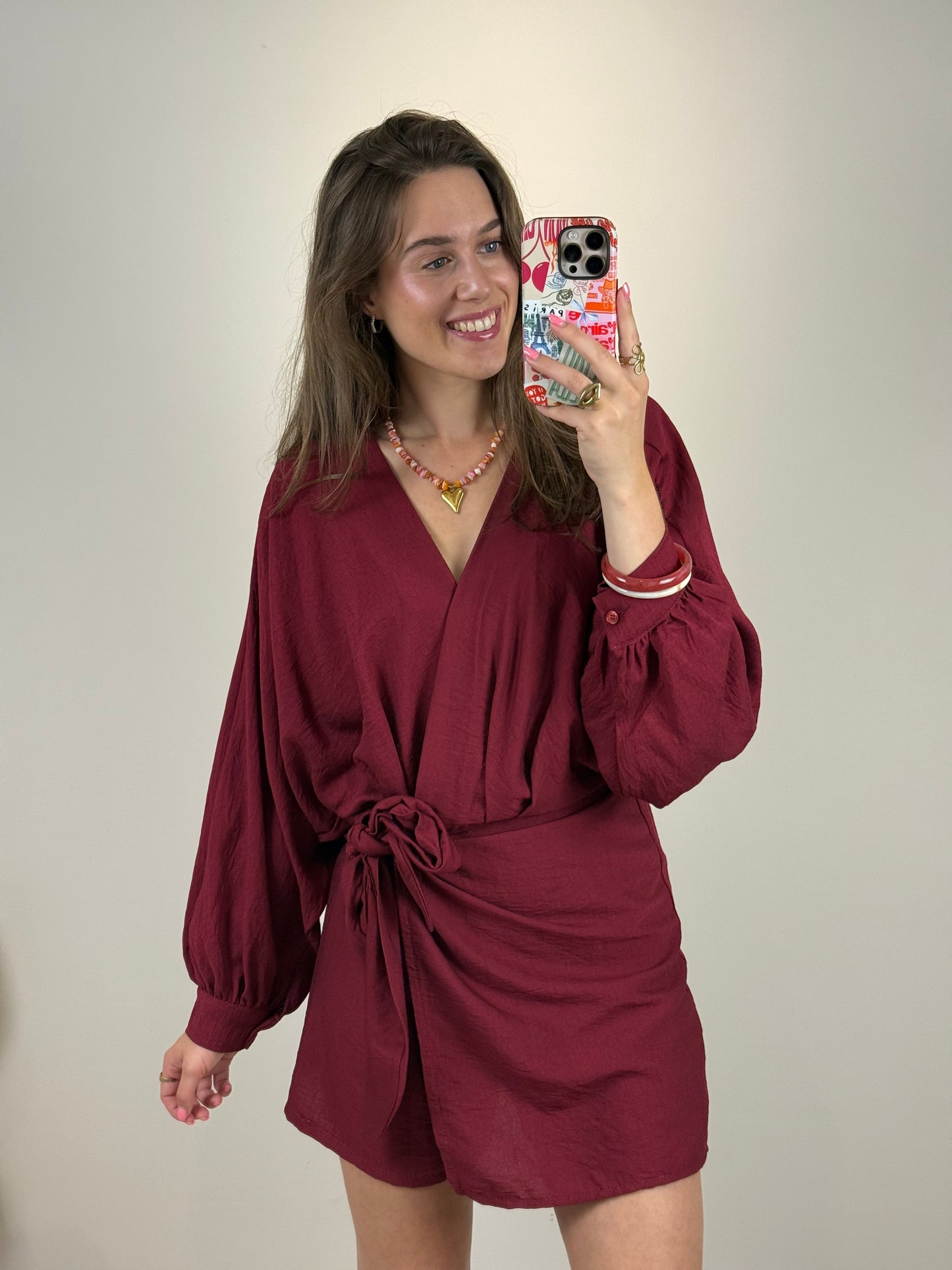 Overslag playsuit - bordeaux