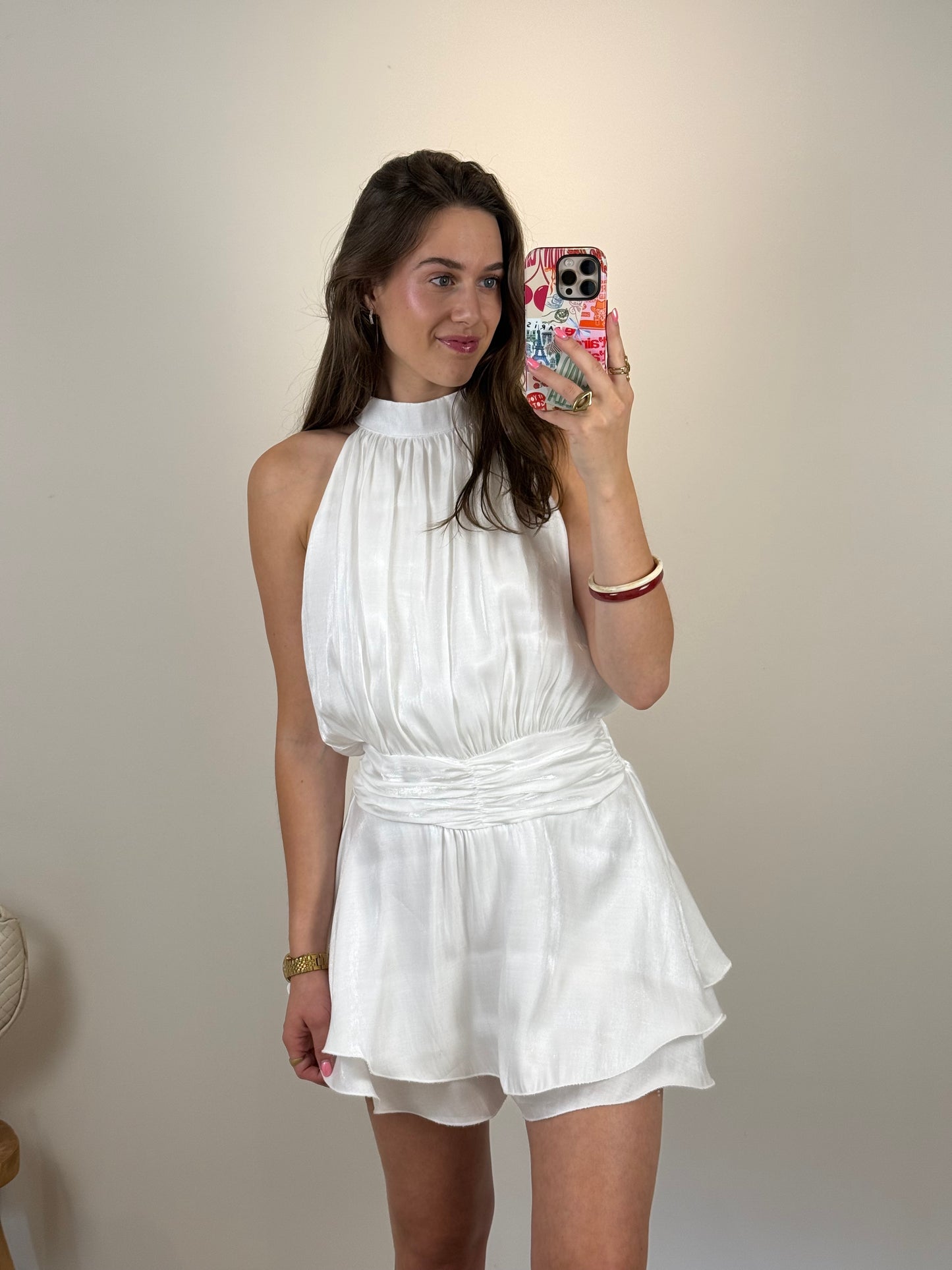 Playsuit met open rug - wit