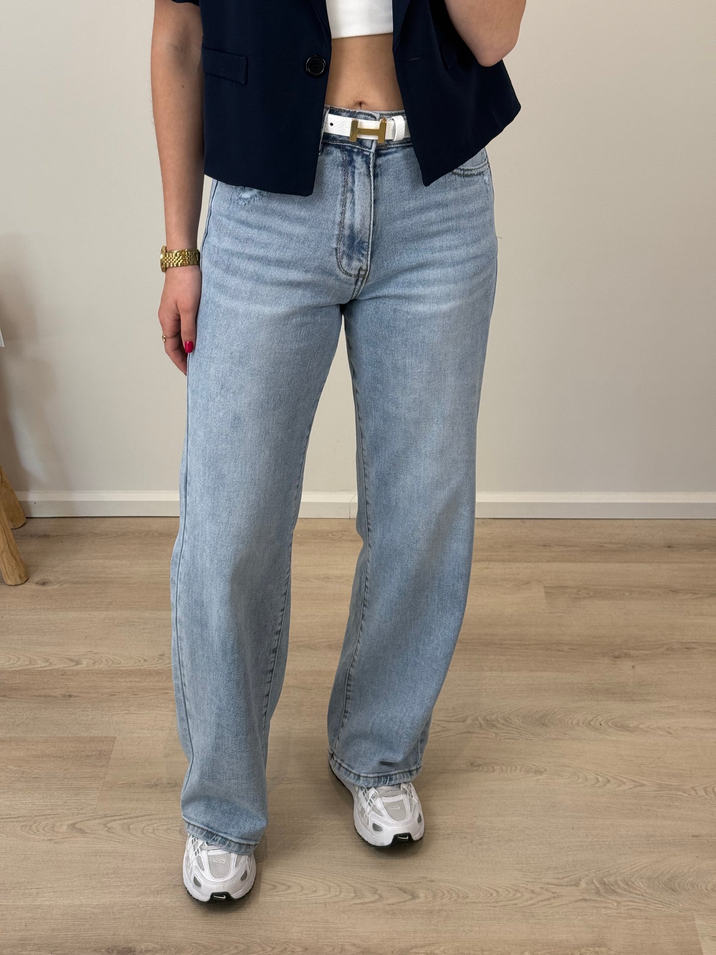 Mid waist - wide leg - stretch jeans