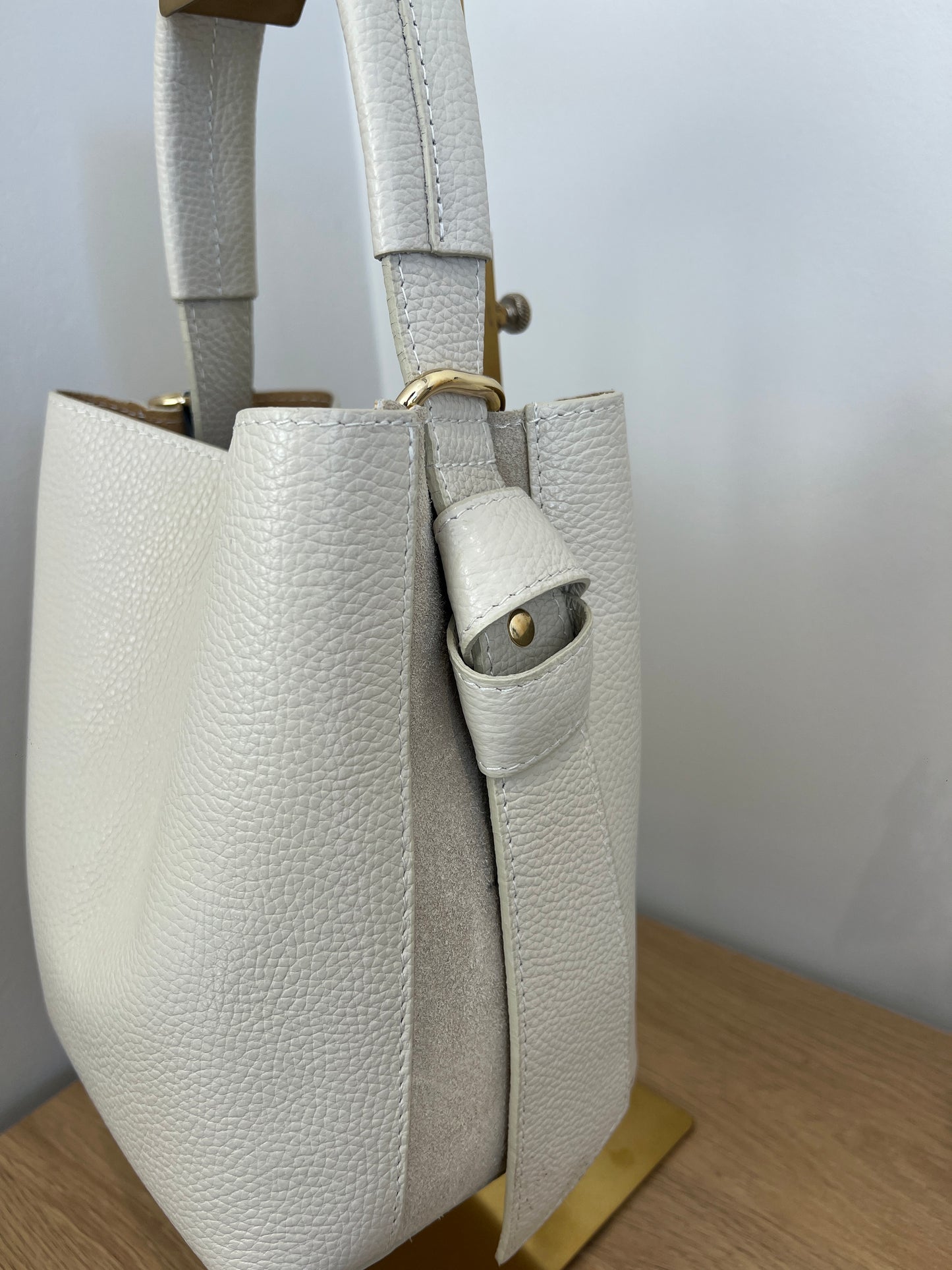 Leren tas | Ecru
