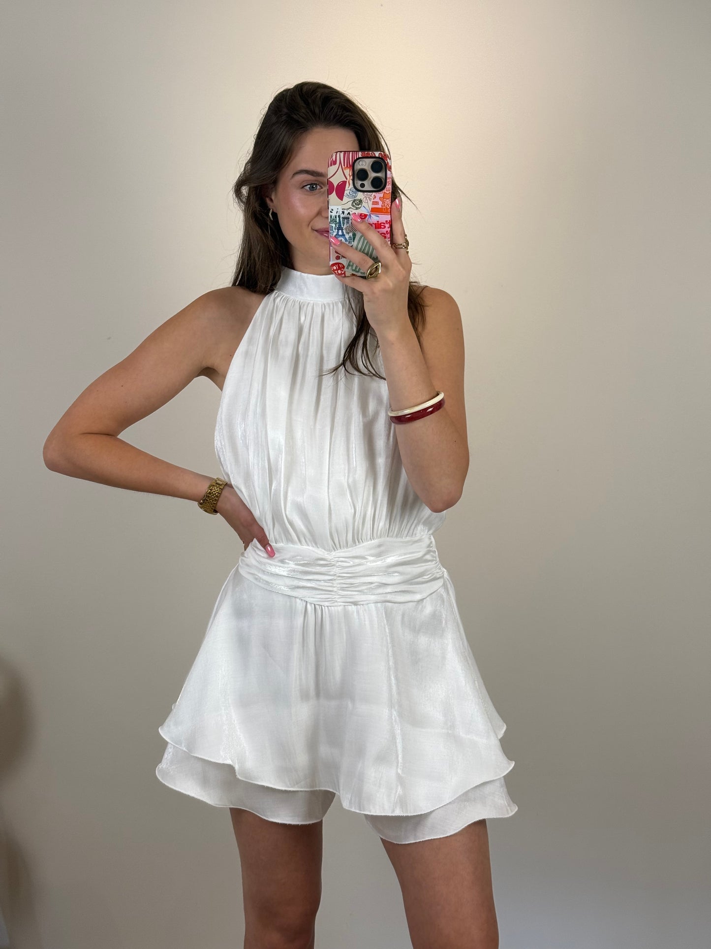 Playsuit met open rug - wit