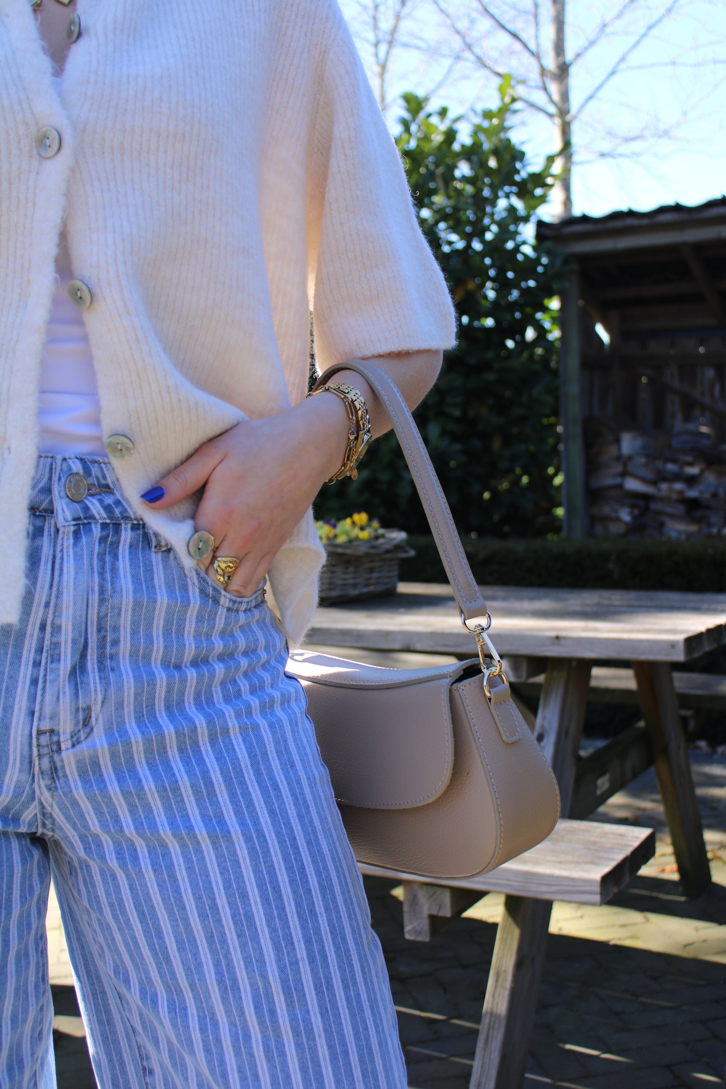 Leren tas Diara - taupe - At Styles