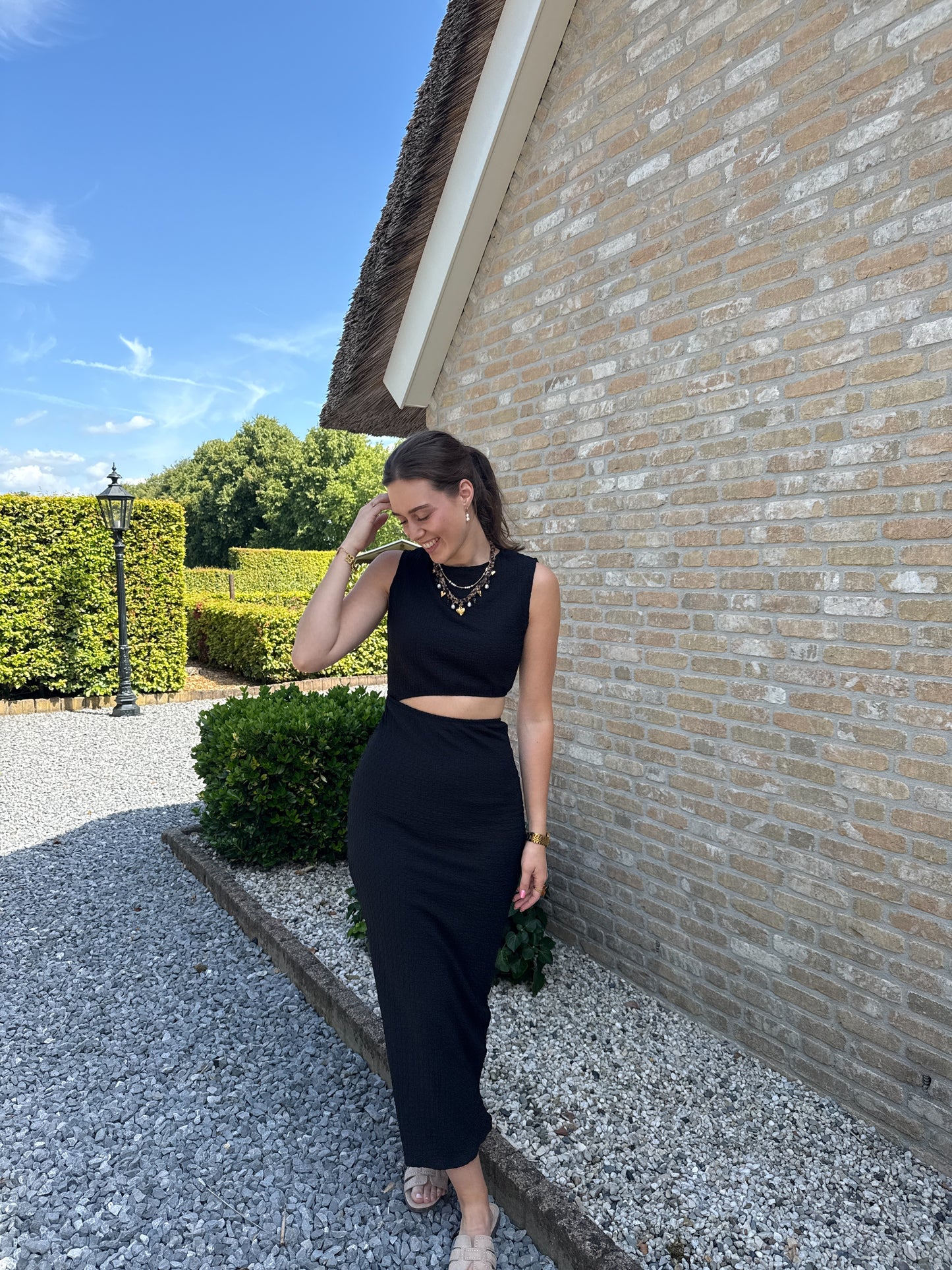 Jurk met cut out - zwart