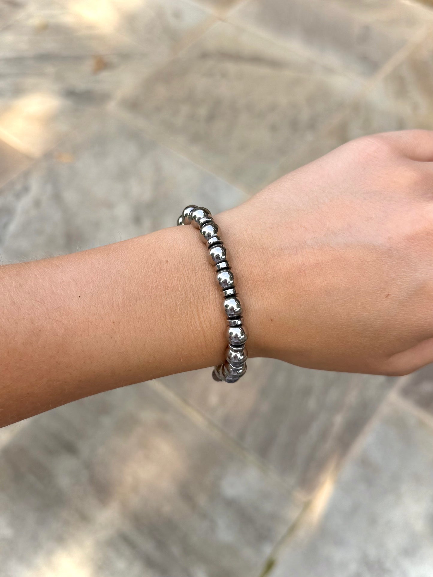 Elastiek armband - zilver