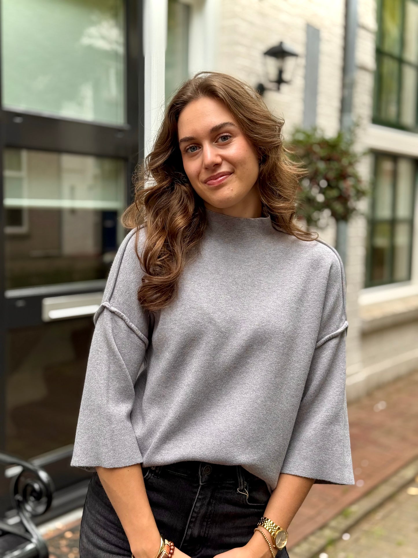 Top driekwart met naad - grijs
