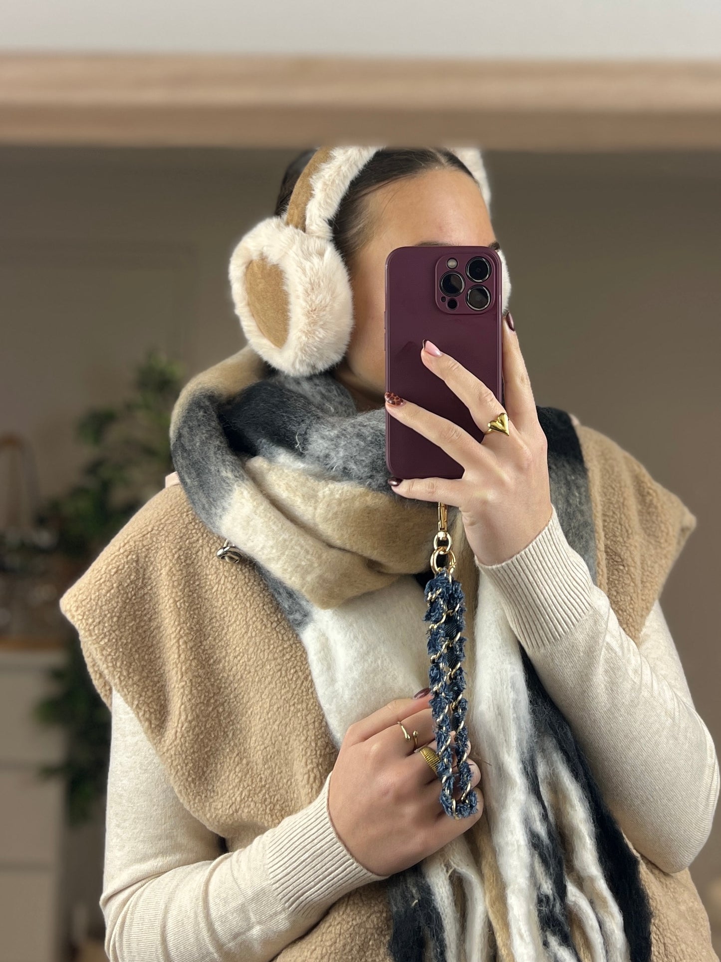 Telefoonkoord denim