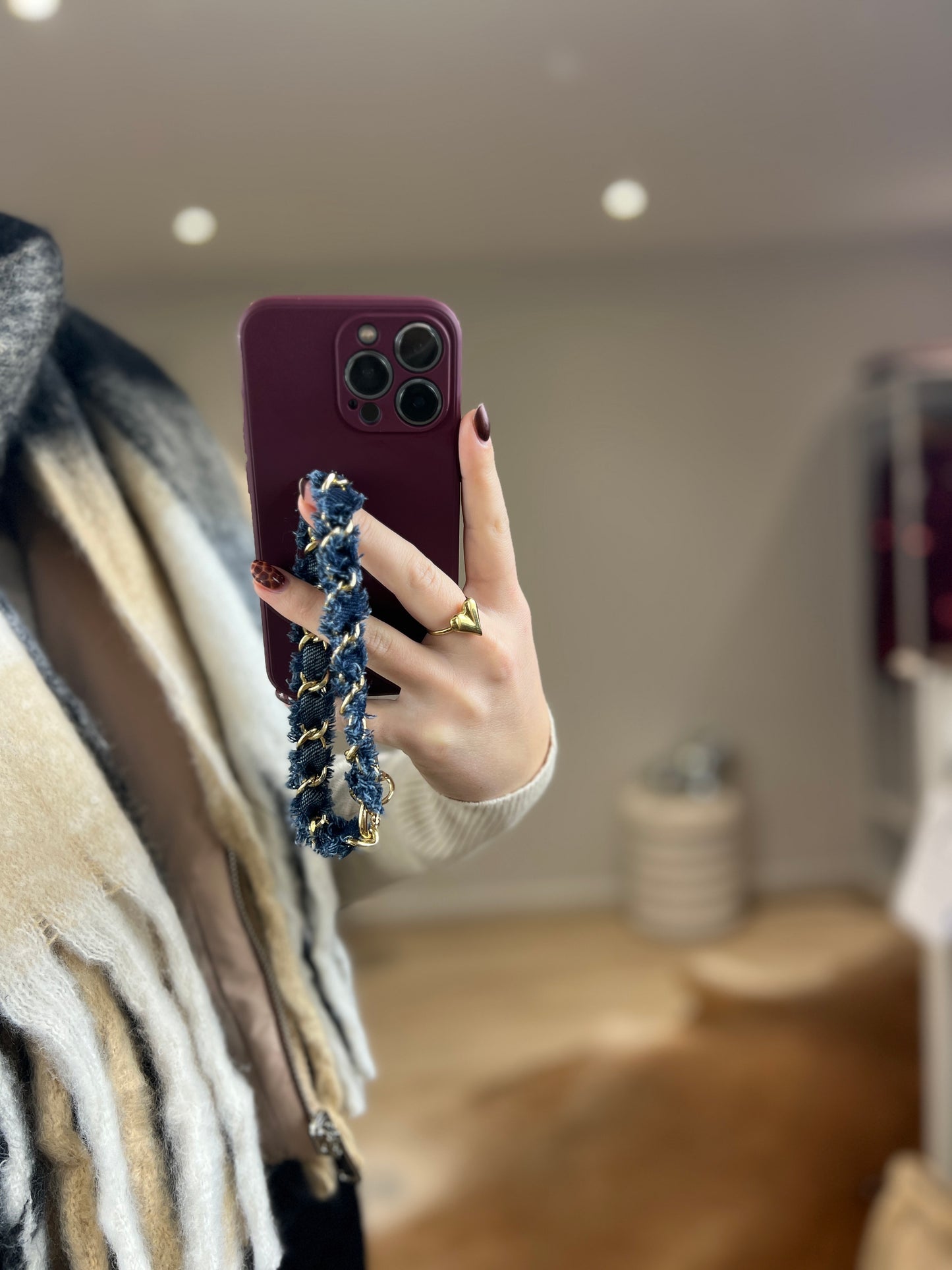 Telefoonkoord denim