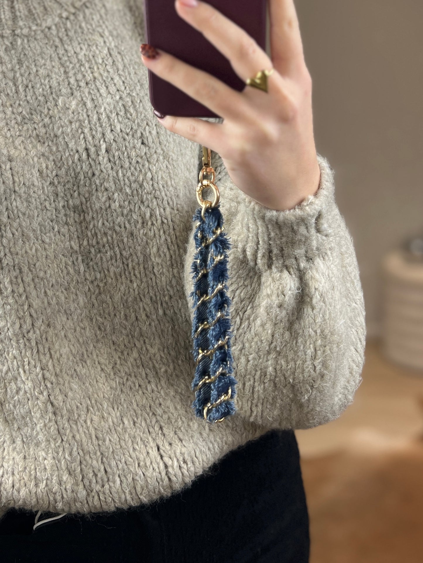 Telefoonkoord denim