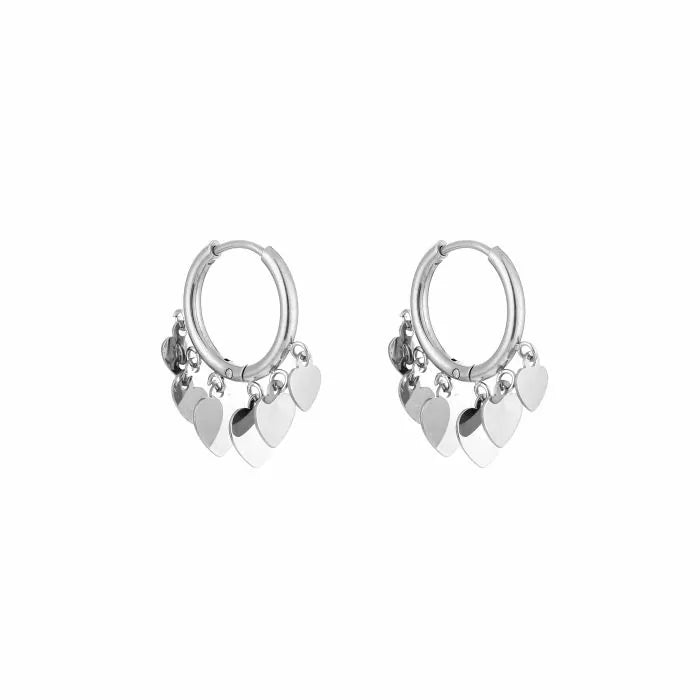 Hartjes oorbellen - zilver