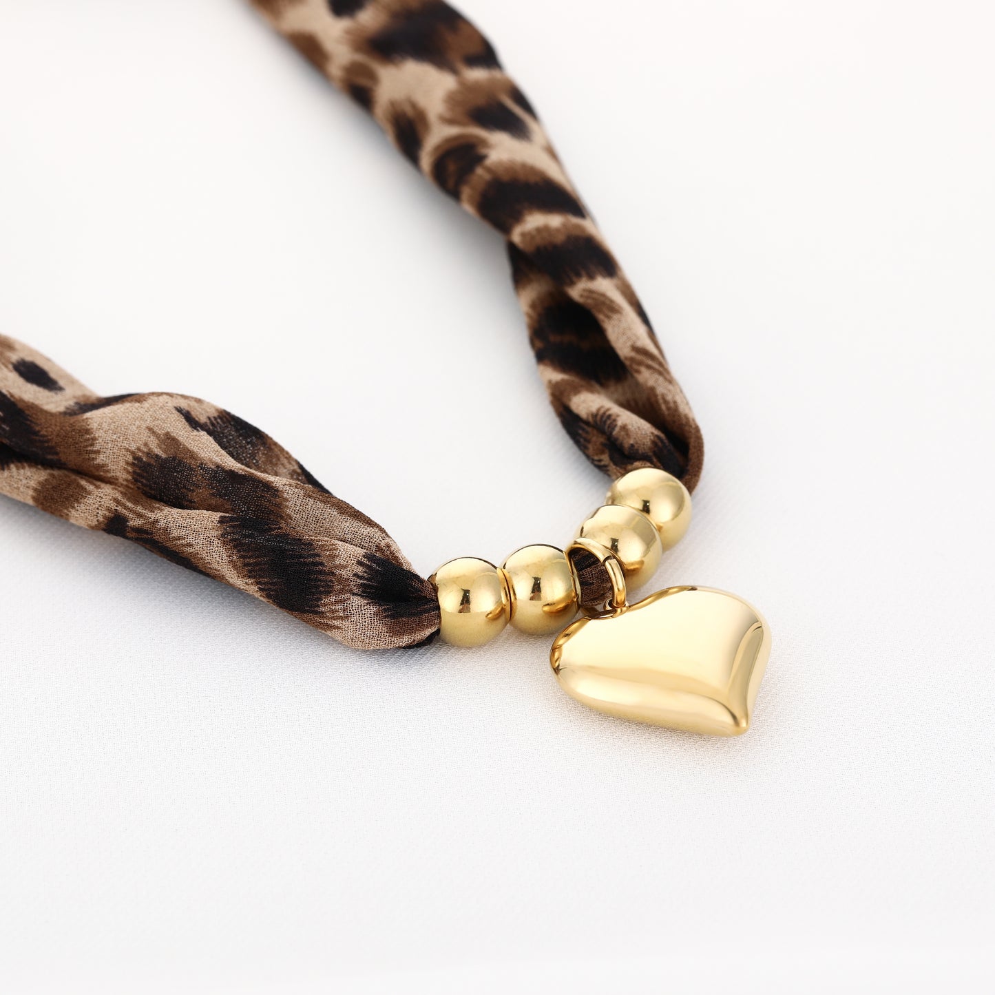 Panter ketting met hart - goud