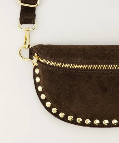 Leren suede heup tas Debby - bruin