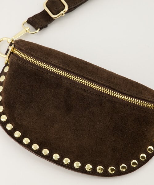 Leren suede heup tas Debby - bruin