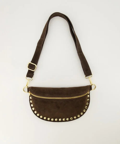 Leren suede heup tas Debby - bruin