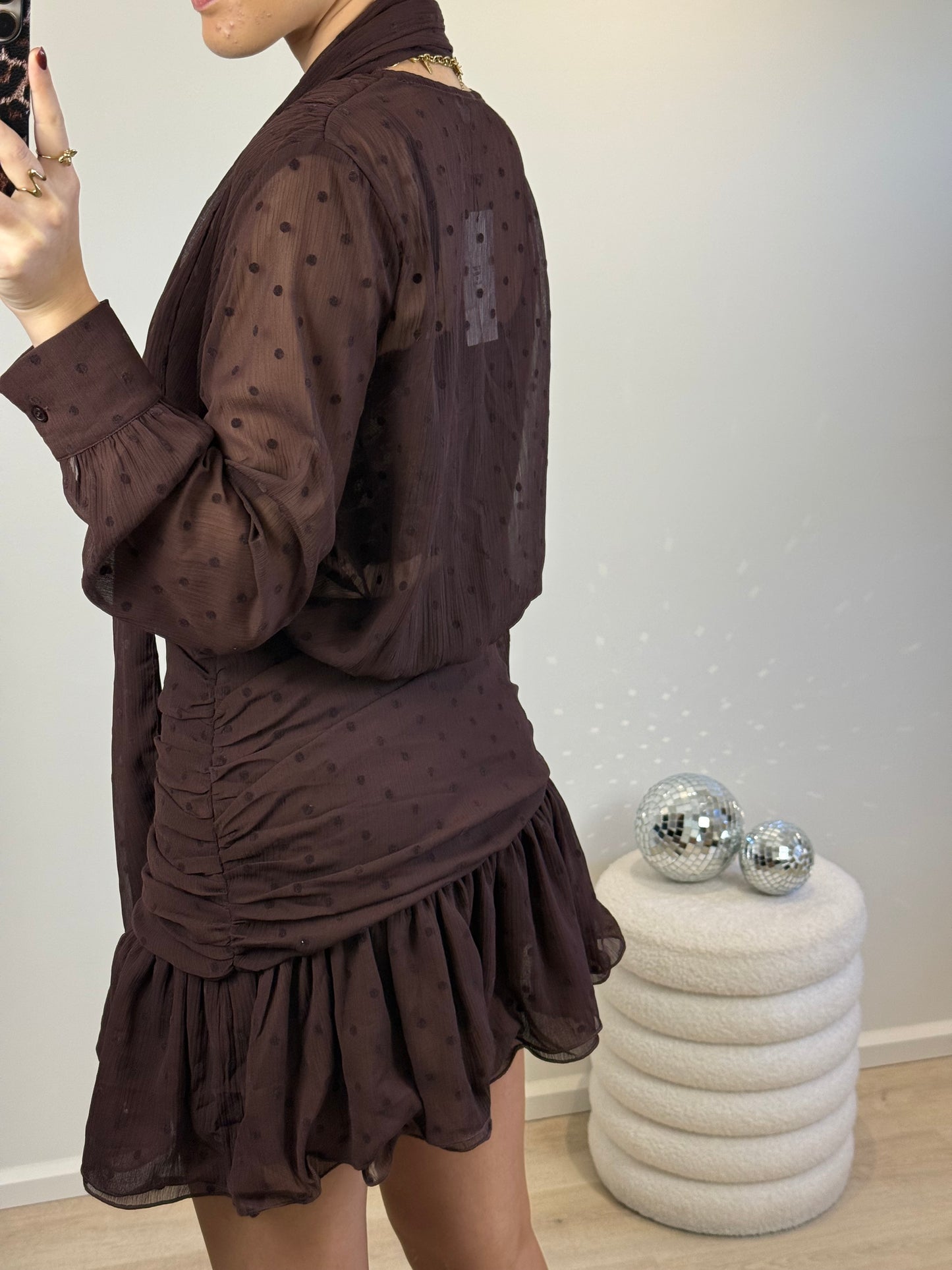 Polkadot jurkje - wine red