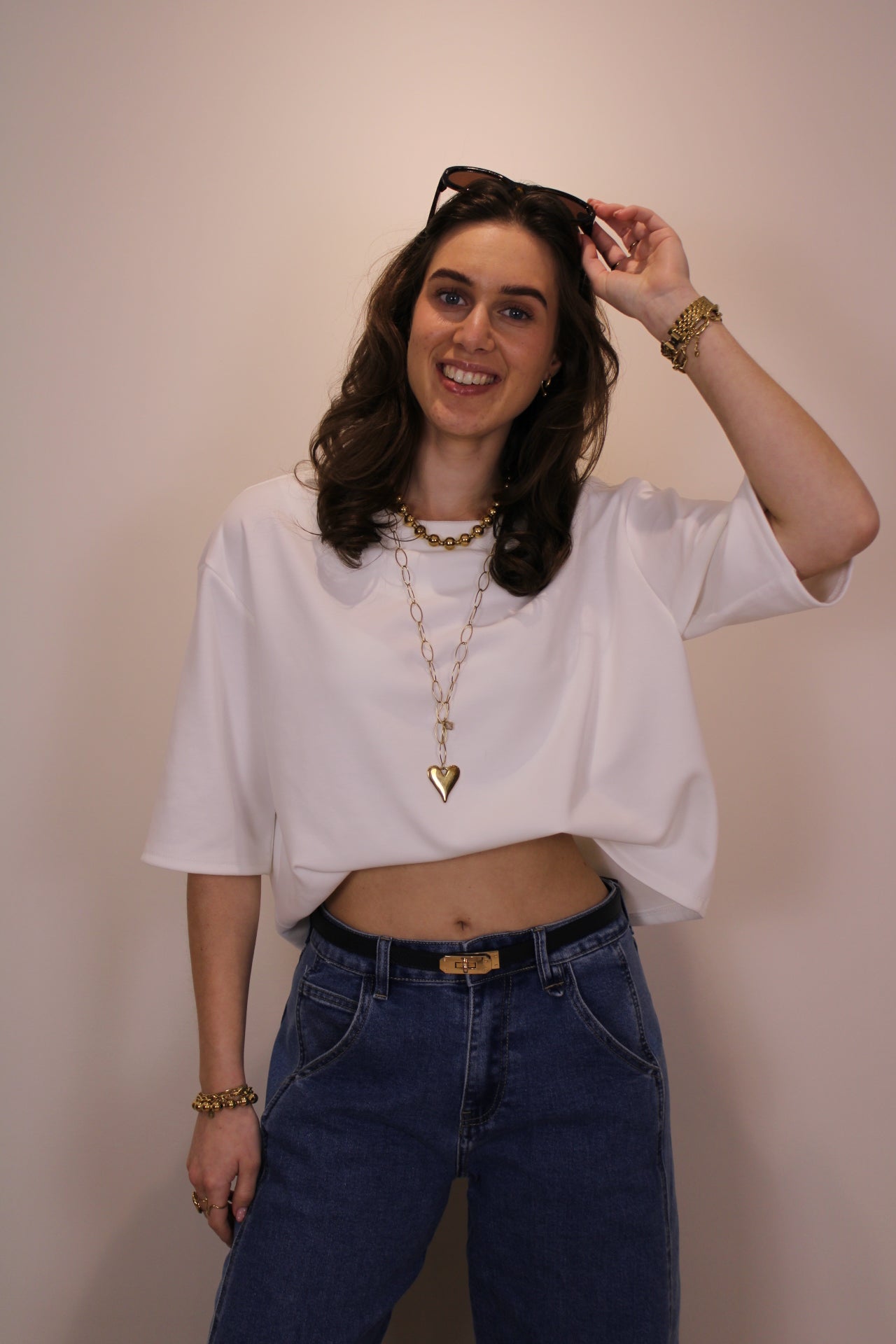 Jogging stof shirt - wit