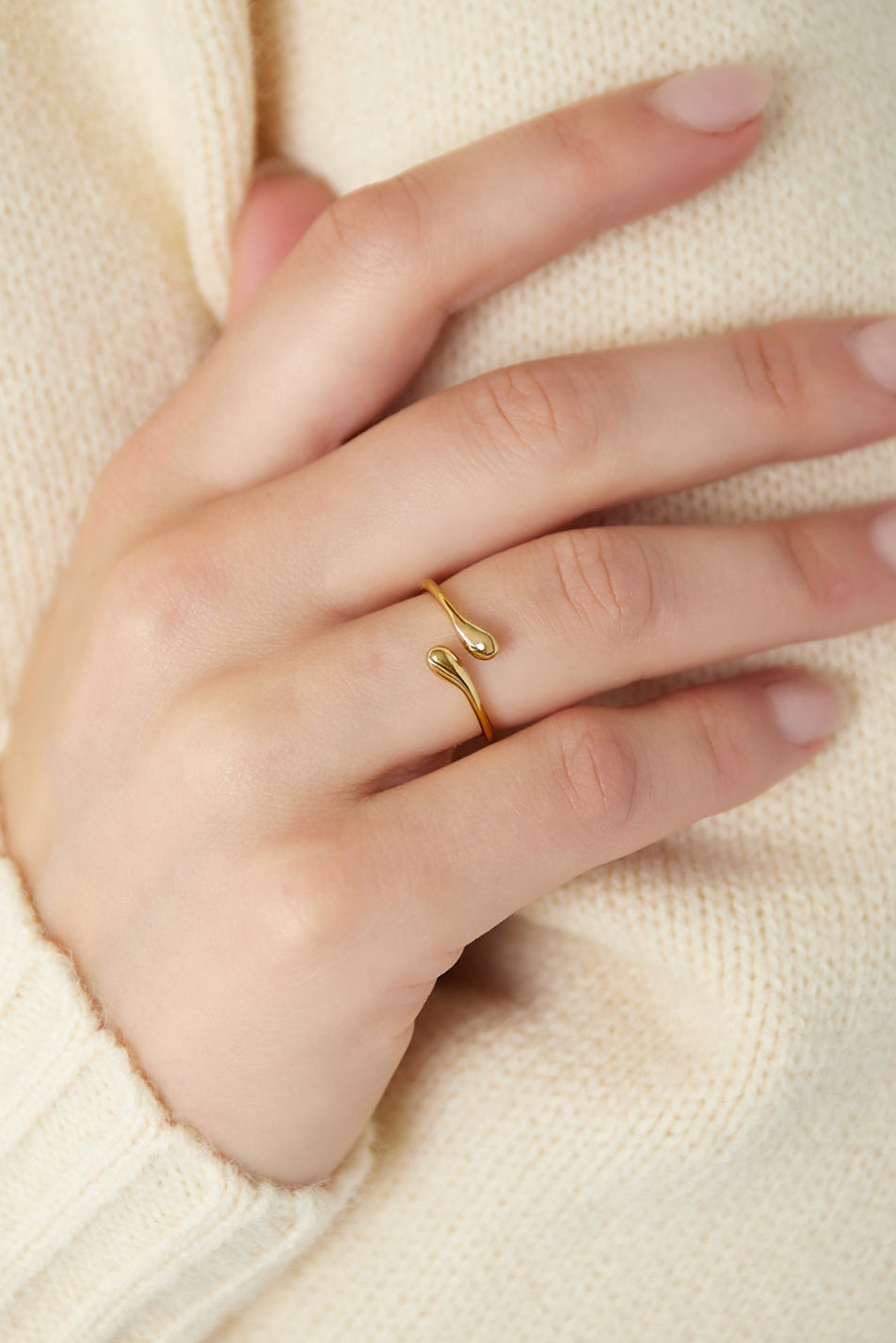 Druppel ring - goud