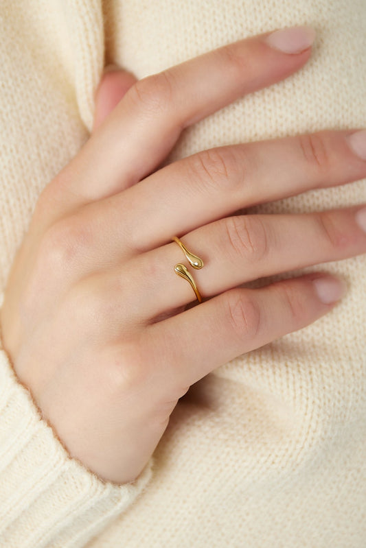 Druppel ring - goud