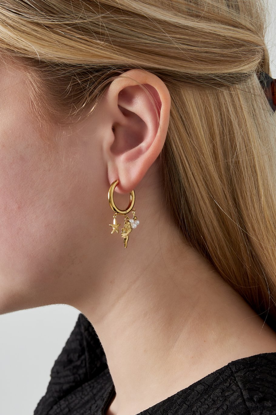 Strand oorbellen - goud