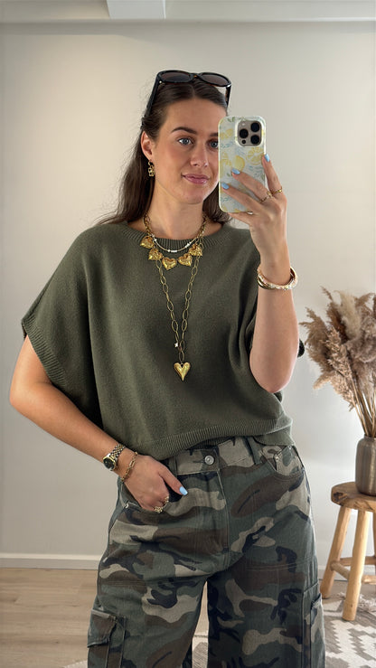 Knitted top - groen