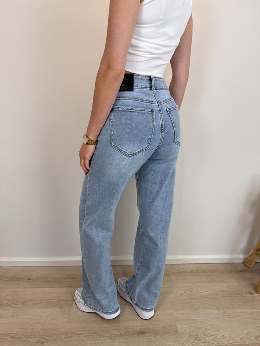 Mid waist - wide leg - stretch jeans