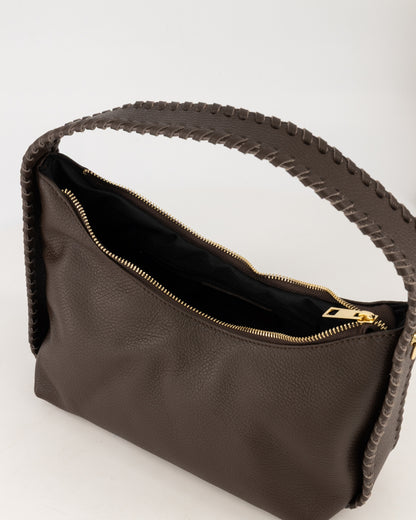Leren suede tas Iris - bruin
