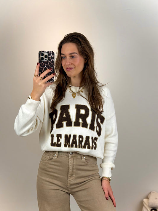 Zachte trui Paris - wit