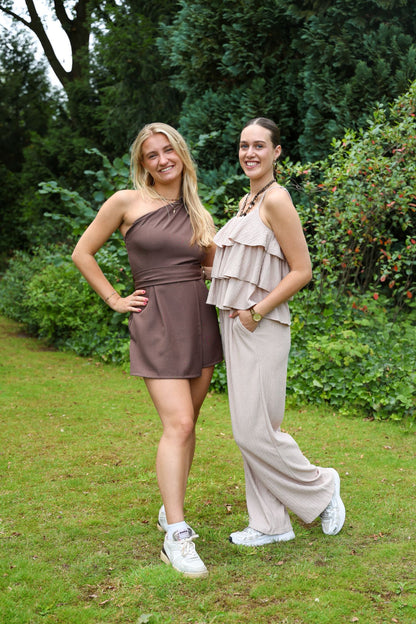 Ruffle top - beige