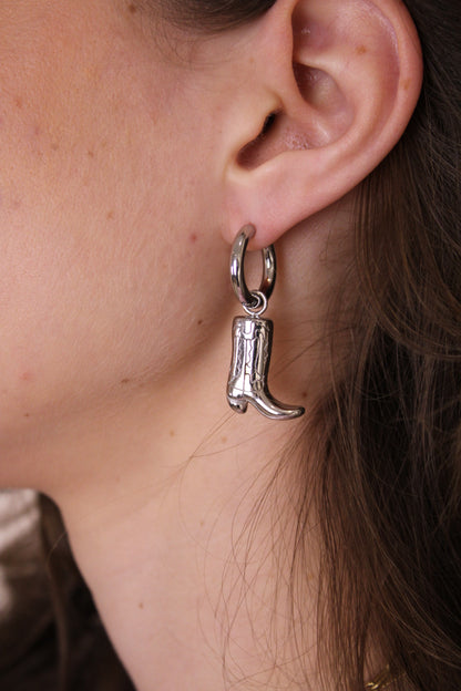 Cowgirl oorbellen - zilver