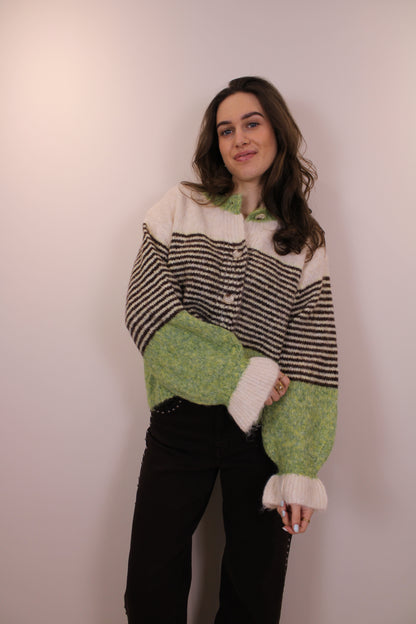 Trui met ruffles - groen