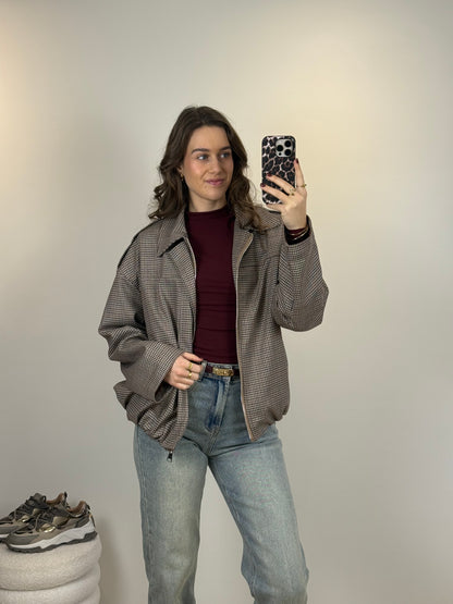 Geruiten jas - bruin/bordeaux