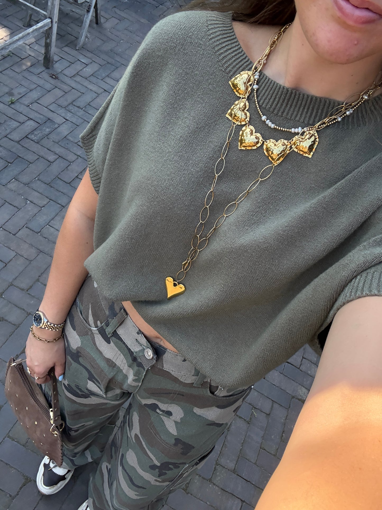 Knitted top - groen