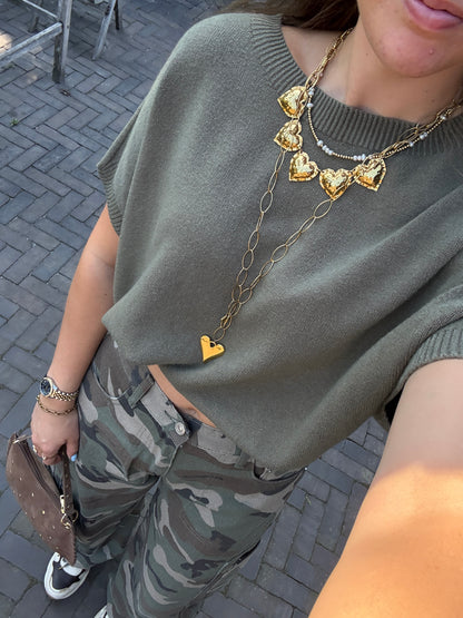 Knitted top - groen